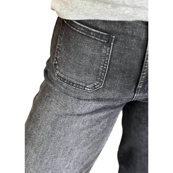 NEW JUST BLACK DENIM mini patch pocket flare jeans in black - Picture 4 of 4